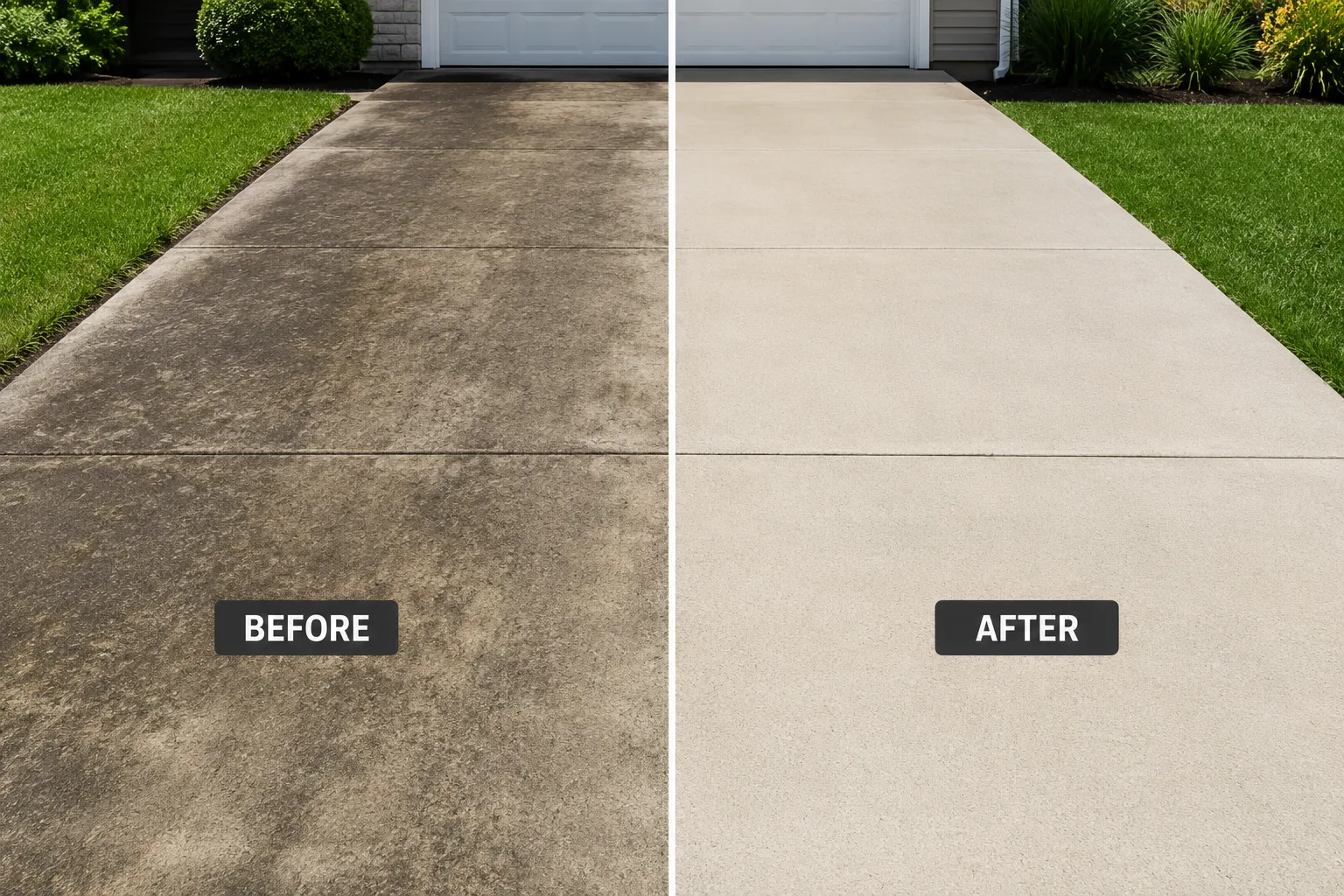 Sealed Kitchener concrete driveway after the sealer application