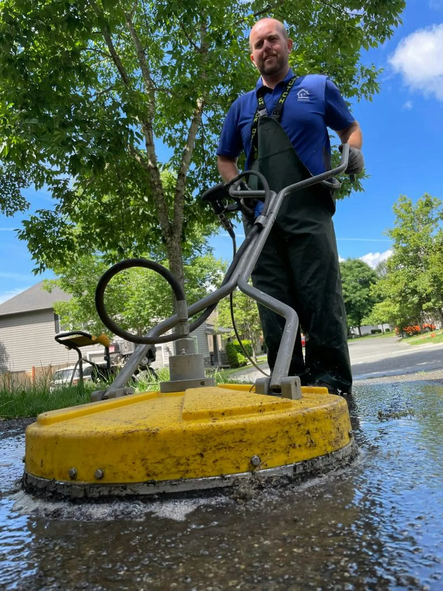 Kitchener flatwork sealing in progress after surface cleaning
