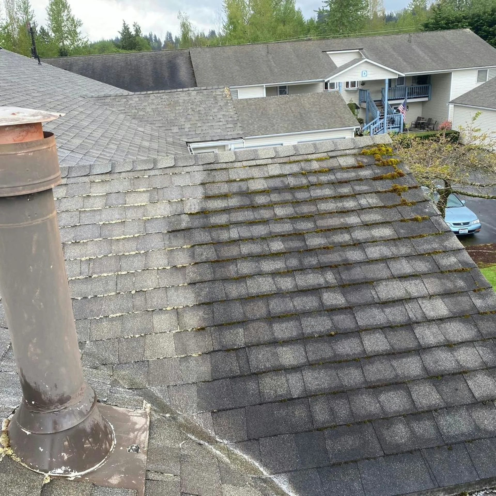 Roof Tile Cleaning Before And After on /chimney-cleaning/ — Kitchener Pressure Washing Kitchener